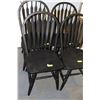 Image 1 : BLACK WOODEN SIDE CHAIRS X4