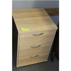 WOOD TONE 3 DRAWER NIGHT STAND