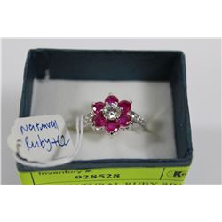 .925 SILVER NATURAL RUBY RING
