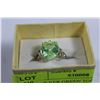Image 1 : .925 SILVER GREEN TOPAZ RING - SIZE 8
