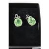 Image 1 : .925 SILVER GREEN TOPAZ EARRINGS