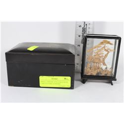 SMALL CHINESE STYLE BOX WITH CARVED CORK DIORAMA