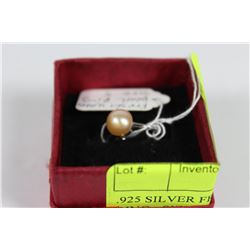 .925 SILVER FRESH WATER PEARL RING - SIZE 5