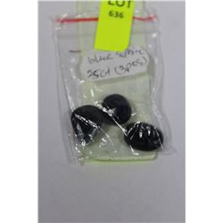 25CT CT NATURAL BLUE SAPPHIRE - 3 PIECES