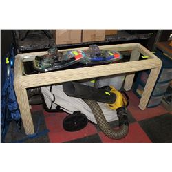 SHOWHOME WICKER & GLASS TABLE