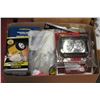 Image 1 : BOX W/ LIGHTS, AND AUTOMOTIVE PARTS