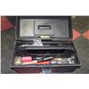 Image 1 : BLACK PLASTIC TOOL BOX W/ CONTENTS