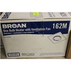 BROAN ONE BULB HEATER WITH VENTILATION FAN