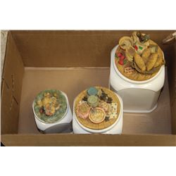 SET OF THREE DECORATIVE CANISTERS