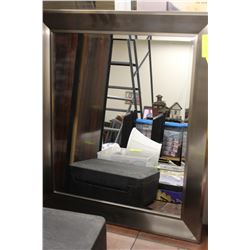 SILVER TONE FRAMED MIRROR