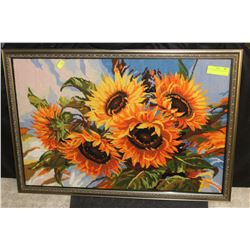 NEEDLEWORK SUNFLOWER PICTURE