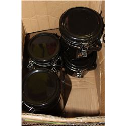 SET OF 4 CERAMIC CANISTERS