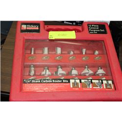 HICKORY 12 PC GENERAL PURPOSE ROUTER BIT SET