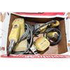 Image 1 : BOX OF ASSORTED HAND TOOLS INCLUDING SANDER, JIG