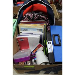 LARGE BOX OF SCHOOL/ OFFICE SUPPLIES INCL.