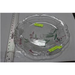 FANCY GLASS ETCHED SERVING PLATTER