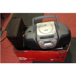 BOX WITH WORKING CD PLAYER & MUSIC CDs ETC