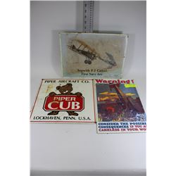 3 METAL STEEL AIRCRAFT SIGNS