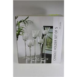 CANDLE HOLDER SET OF 5 - WITH CANDLES