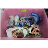 Image 1 : PINK TUB WITH ASSORTED KNICK KNACKS, DOLPHINS ETC.