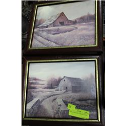 PAIR OF FRAMED FARM PICTURES