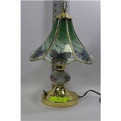 STAINED GLASS BRASS BUTTERFLY LAMP