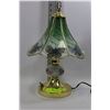 Image 1 : STAINED GLASS BRASS BUTTERFLY LAMP