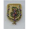 Image 1 : A FINGER PURSE, metal mount, floral beadwork design, height 9cm £20-30...