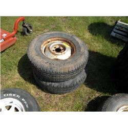 Qty 2 Goodyear tires on rims