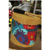 Image 1 : NATIVE DEER HIDE DRUM & STICK