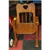 Image 1 : CHILDRENS WOOD HEART ROCKING CHAIR