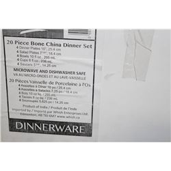 NEW 20 PIECE BONE CHINA DINNERWARE SET