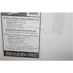 NEW 20 PIECE BONE CHINA DINNERWARE SET