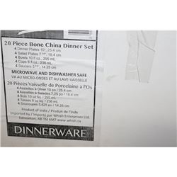NEW 20 PIECE BONE CHINA DINNERWARE SET