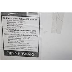 NEW 20 PIECE BONE CHINA DINNERWARE SET