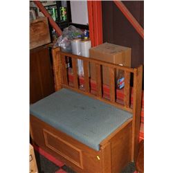 VINTAGE OAK HALL BENCH