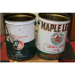 PAIR OF VINTAGE OIL CANS