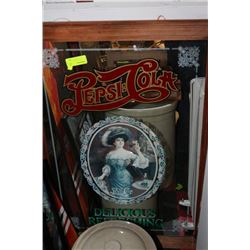 PEPSI-COLA MIRRORED AND FRAMED PICTURE