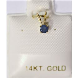 14K Gold Sapphire Pendant