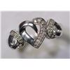 Image 1 : Sterling Silver Diamond Heart-shaped Ring
