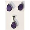 Image 1 : Sterling Silver Amethyst Earrings & Pendant Set