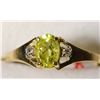 Image 1 : 14K Gold Peridot & Diamond Ring