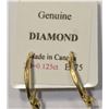 Image 2 : 14K Gold Diamond (0.12ct) Leverback Earrings