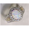 Image 1 : Sterling Silver Created Opal & Cubic Zirconia Ring