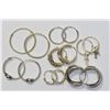 Image 1 : 7 Assorted Pairs of Sterling Silver Hoop Earrings