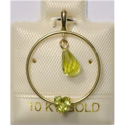 10K Gold Peridot Pendant