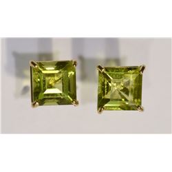 14K Gold Peridot Stud Earrings