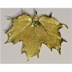 23K Gold Plated Maple Leaf Pendant