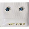 Image 1 : 14K Gold Blue Diamond (0.38ct) Stud Earrings