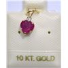 Image 1 : 10K Gold Ruby (1.15ct) & Aquamarine Heart-shaped